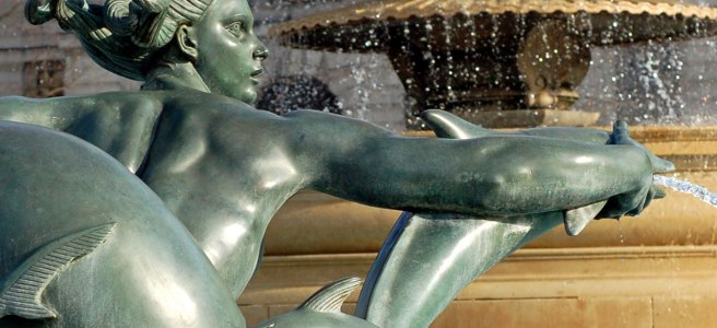 mythologcial fountain statue